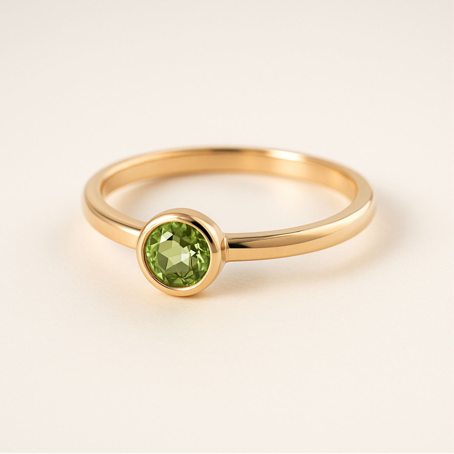 9ct Yellow Gold Peridot Stacker Ring