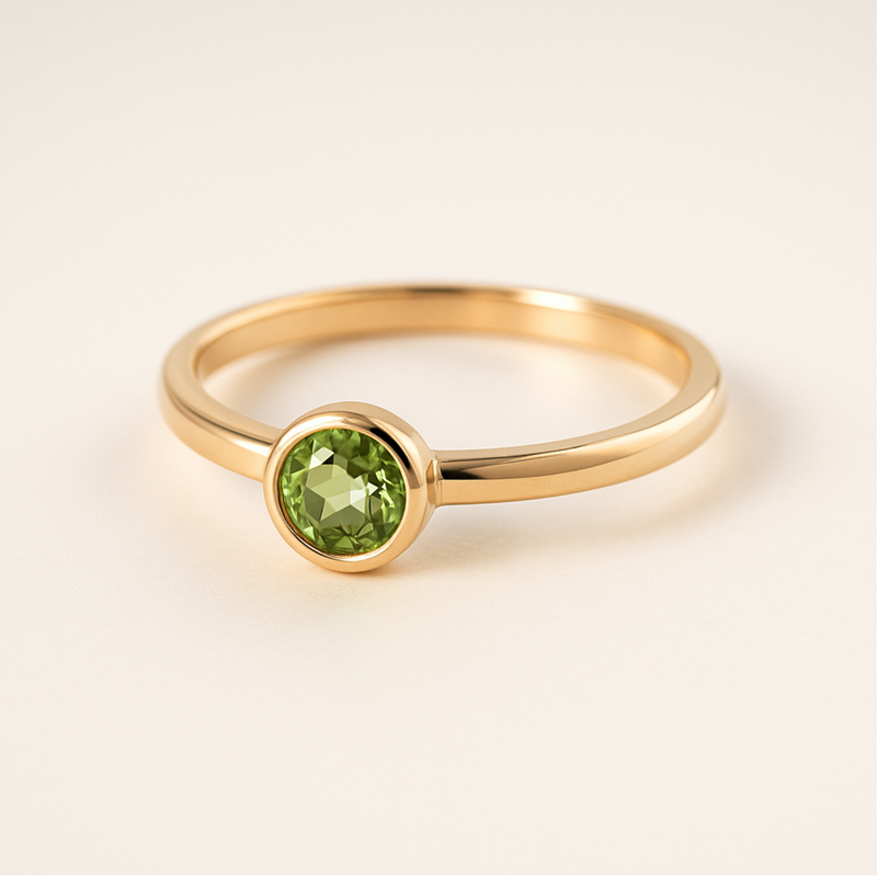 9ct Yellow Gold Peridot Stacker Ring 9ct Yellow Gold Peridot Stacker Ring