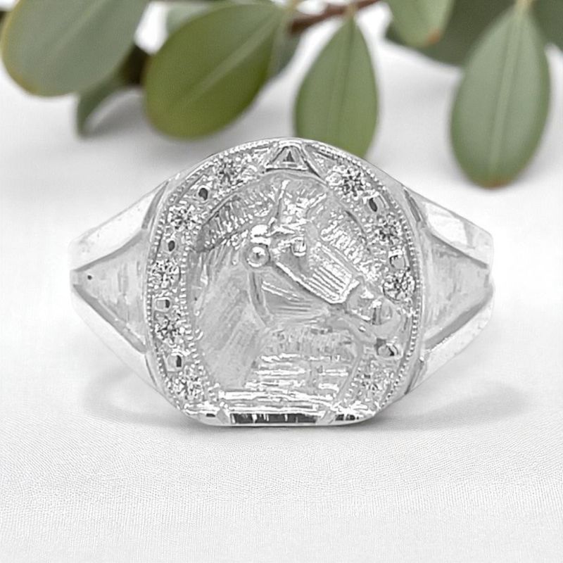 Sterling Silver CZ Horseshoe Ring Sterling Silver CZ Horseshoe Ring