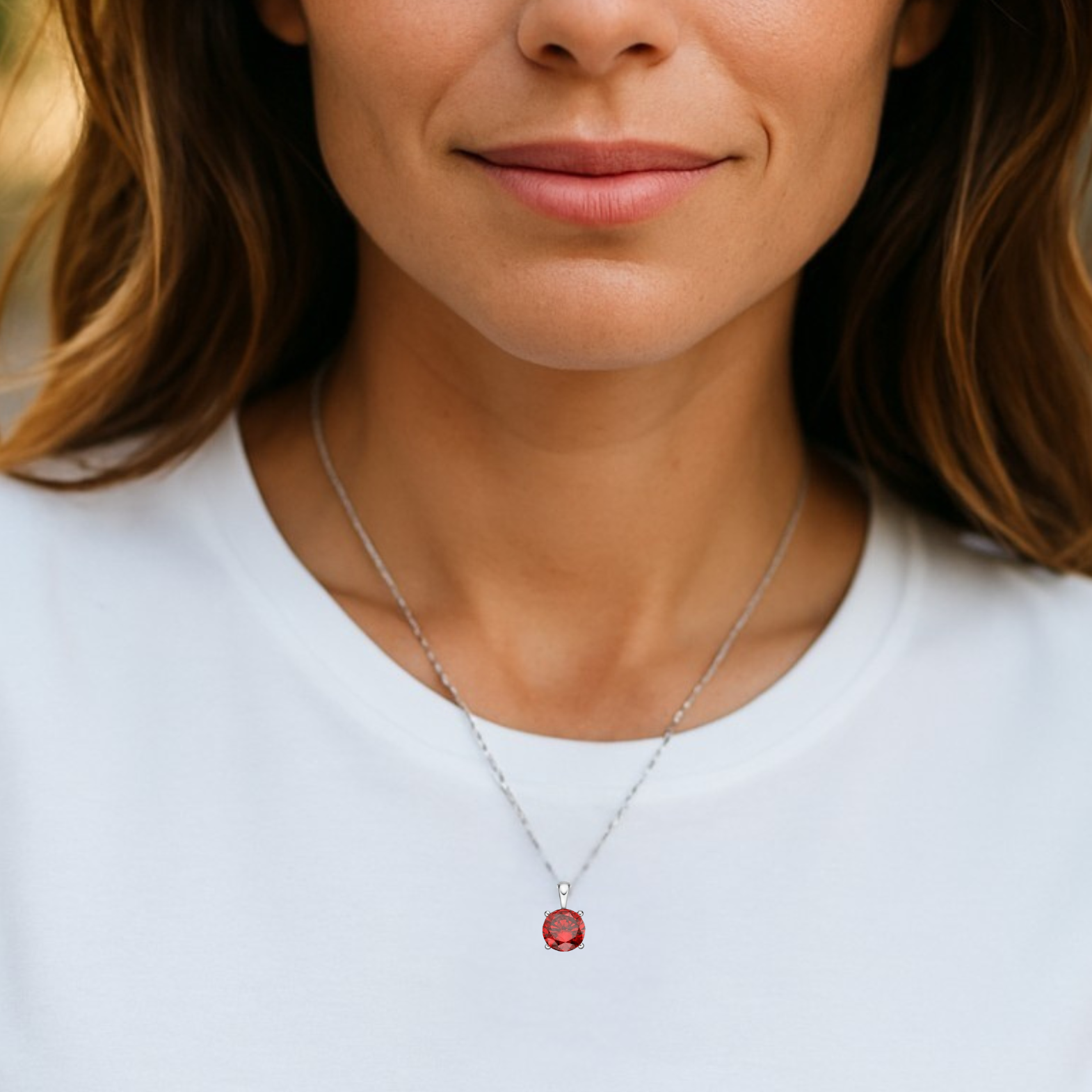 Sterling Silver  CZ BIRTHSTONE Pendant & Chain