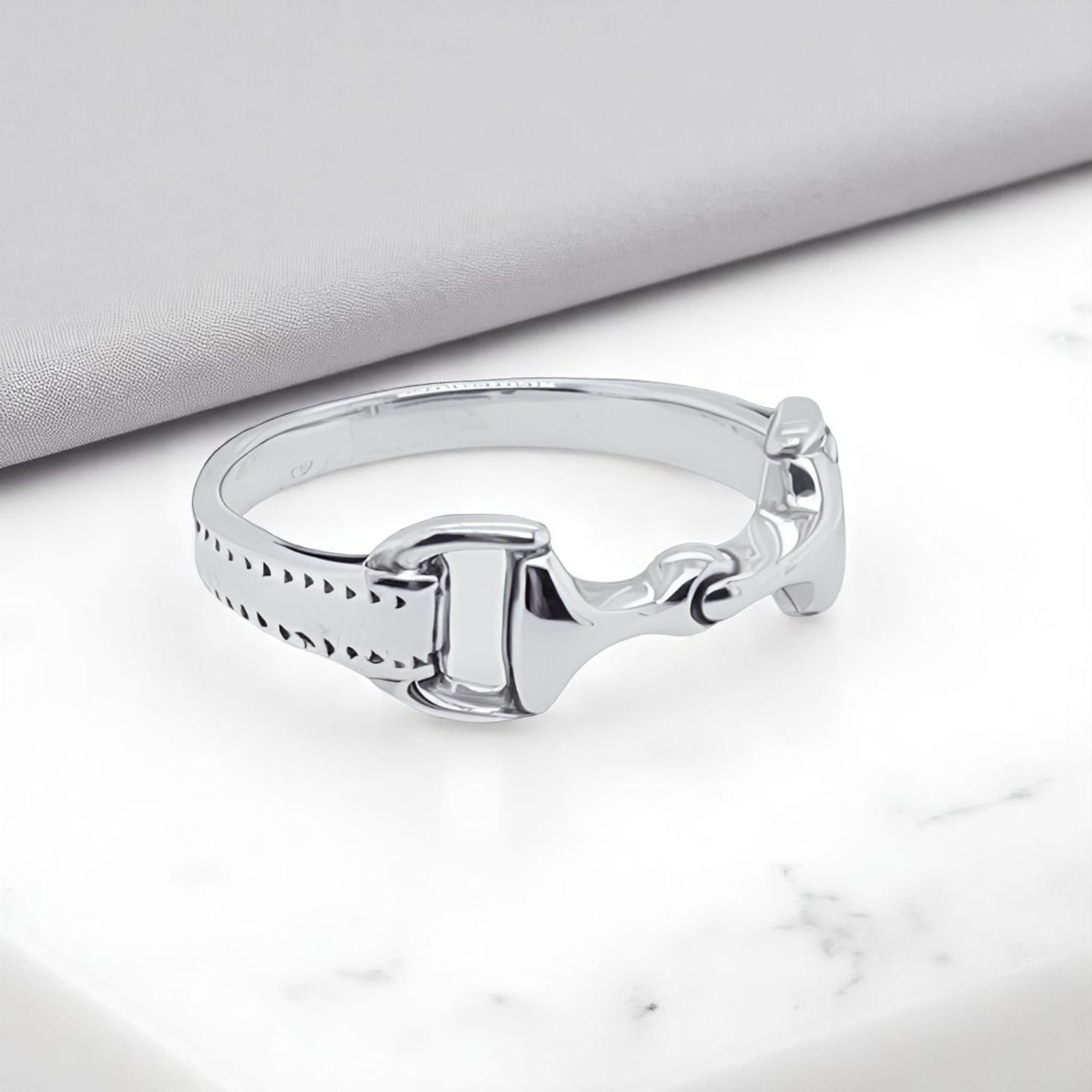 Sterling Silver Horse Bit Ring