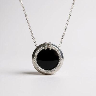 9W Onyx & Diamond Pendant & Chain