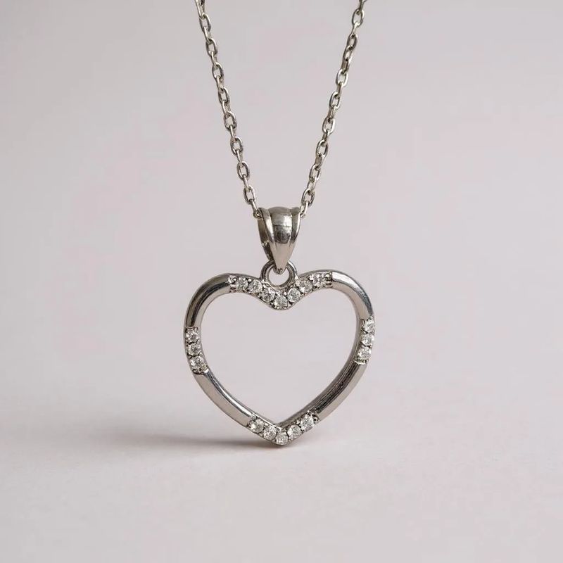 9W CZ Set Heart Pendant