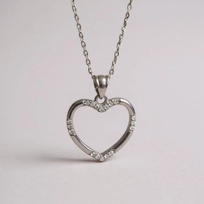 9W CZ Set Heart Pendant