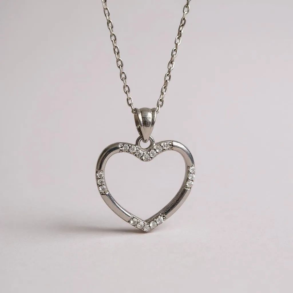 9W CZ Set Heart Pendant