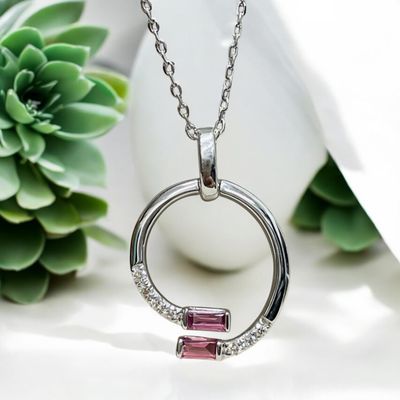 9W Diamond & Pink Tourmaline Pendant