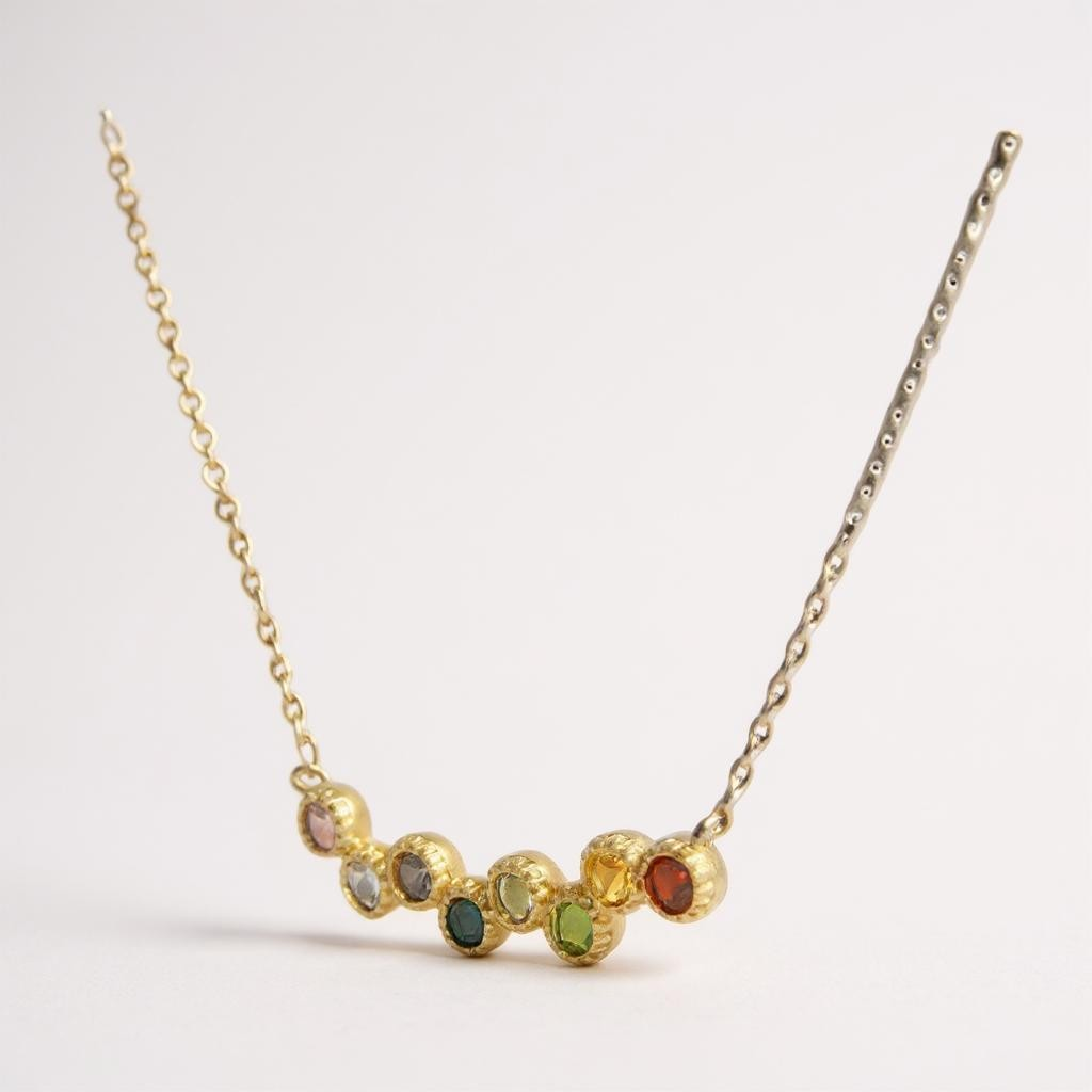 9YG Multi Coloured CZ Necklace