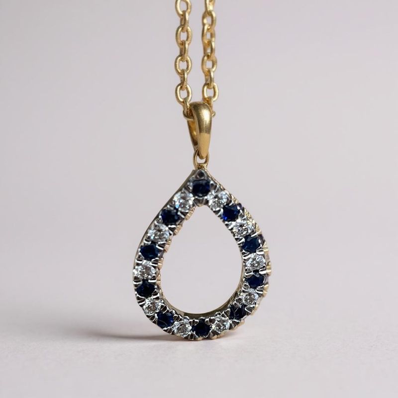 9Y Sapphire & Diamond Pendant