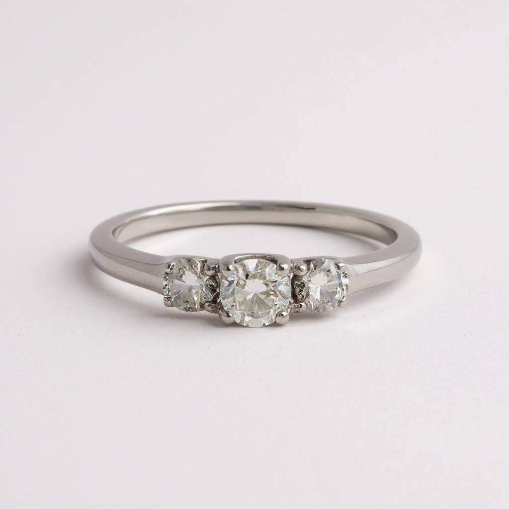 9ct White Gold Diamond Trilogy Ring