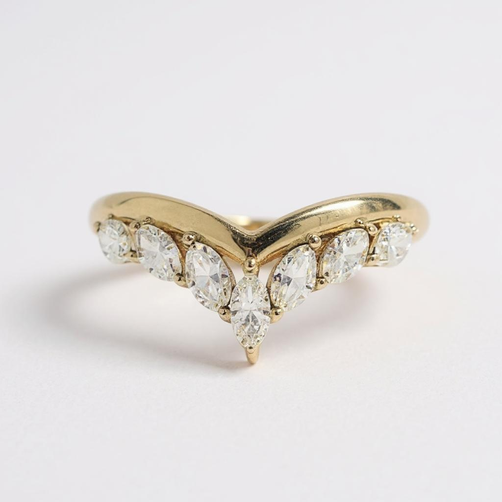 9ct Yellow Gold Marquise Diamond Tiara Ring
