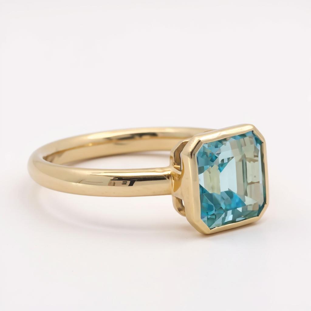 9ct Yellow Gold Blue Topaz Ring