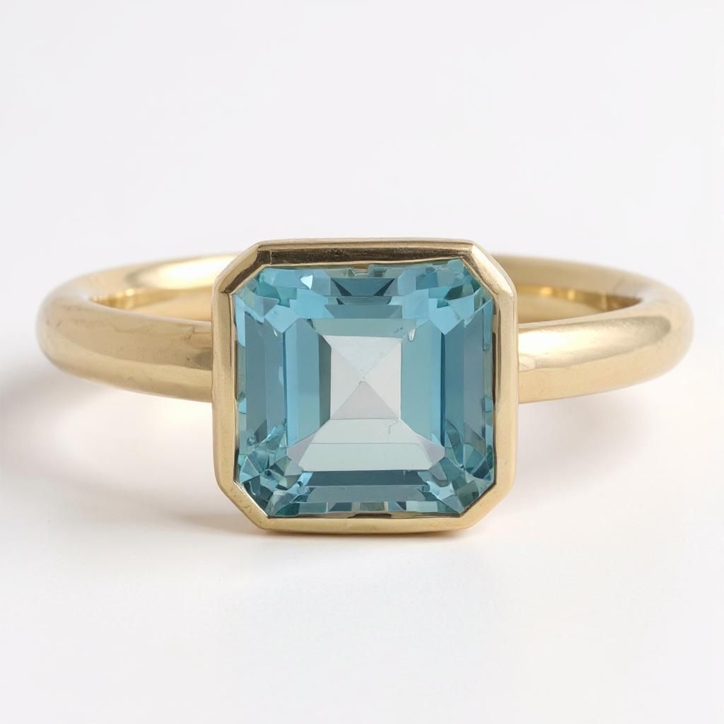 9ct Yellow Gold Blue Topaz Ring
