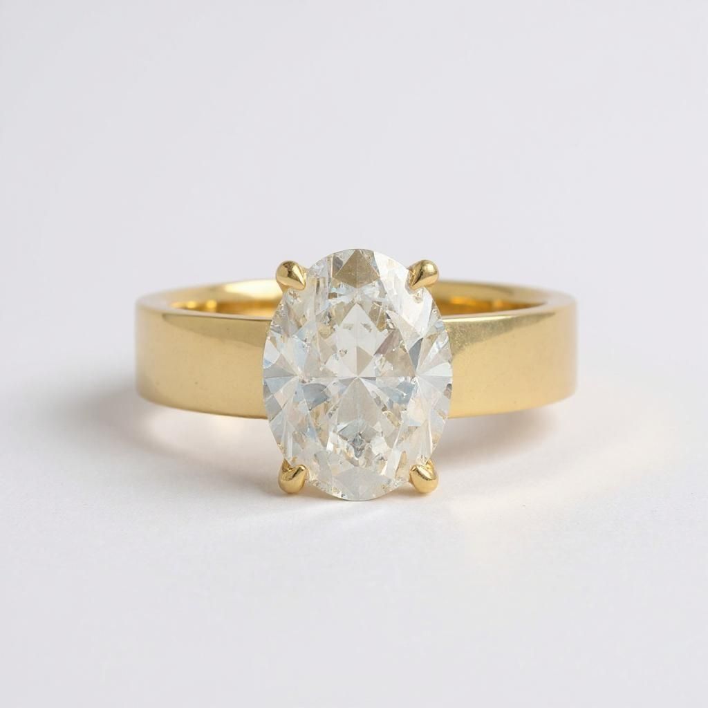 18Y Solitaire Oval Cut Diamond Ring