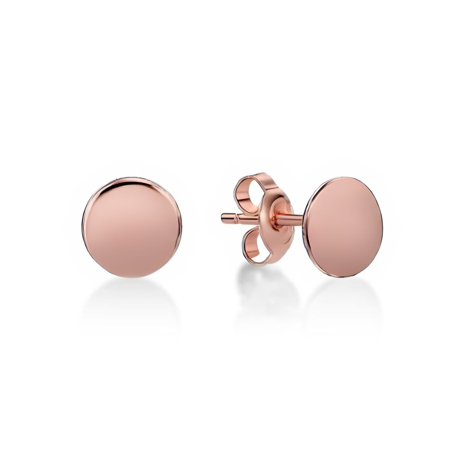 9 R Flat Disc Stud Earrings