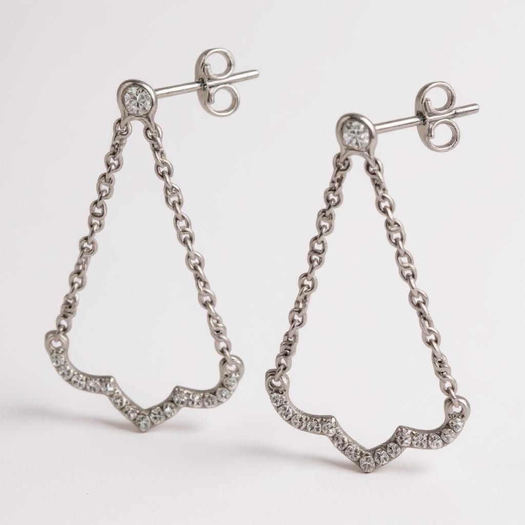 18ct White Gold Diamond Swing Earrings