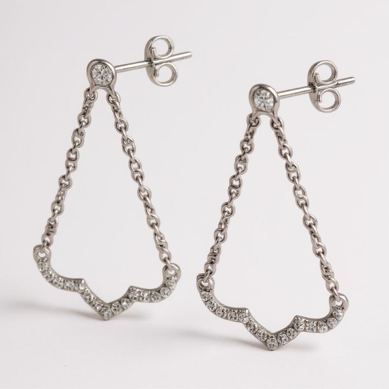 18ct White Gold Diamond Swing Earrings