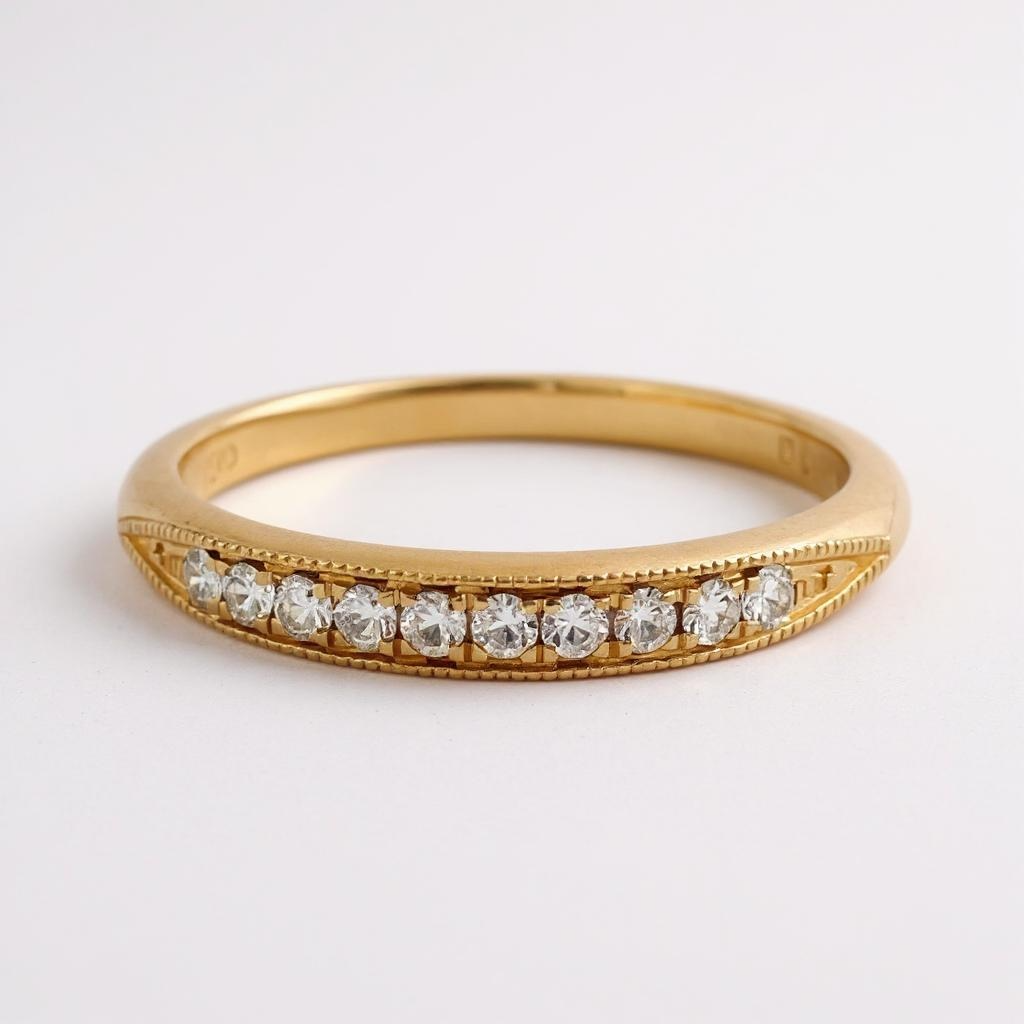 18ct Yellow Gold Pave set Diamond Ring