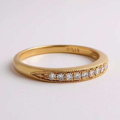 18ct Yellow Gold Pave set Diamond Ring