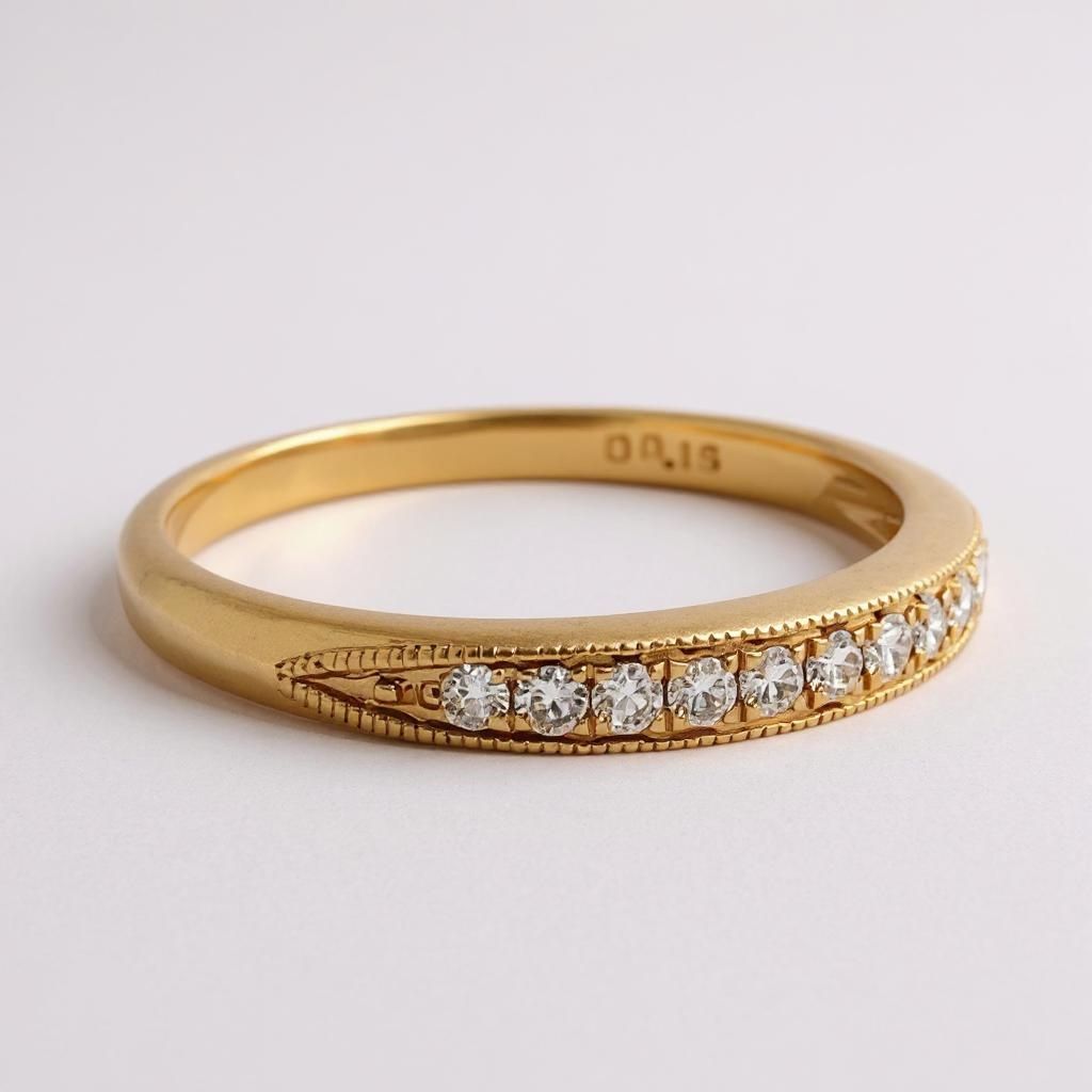 18ct Yellow Gold Pave set Diamond Ring