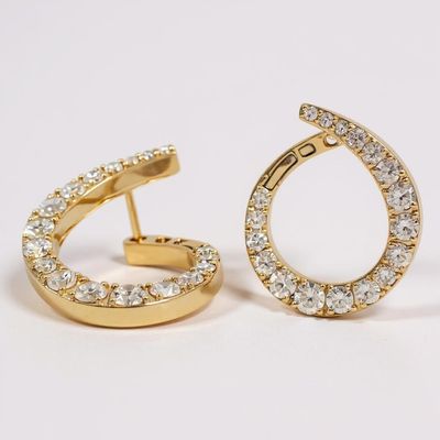 18ct Gold Diamond Swirl Earrings 2.35cts 18ct Gold Diamond Swirl Earrings 2.35cts