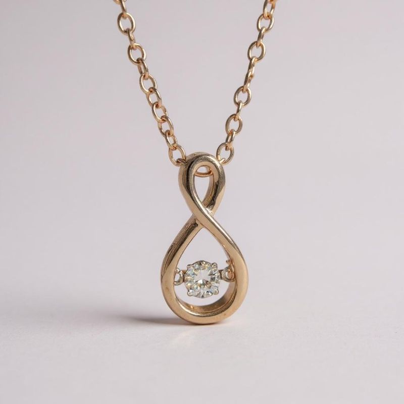 9ct Infinity Dancing Diamond Pendant
