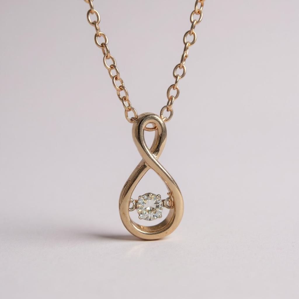 9ct Infinity Dancing Diamond Pendant