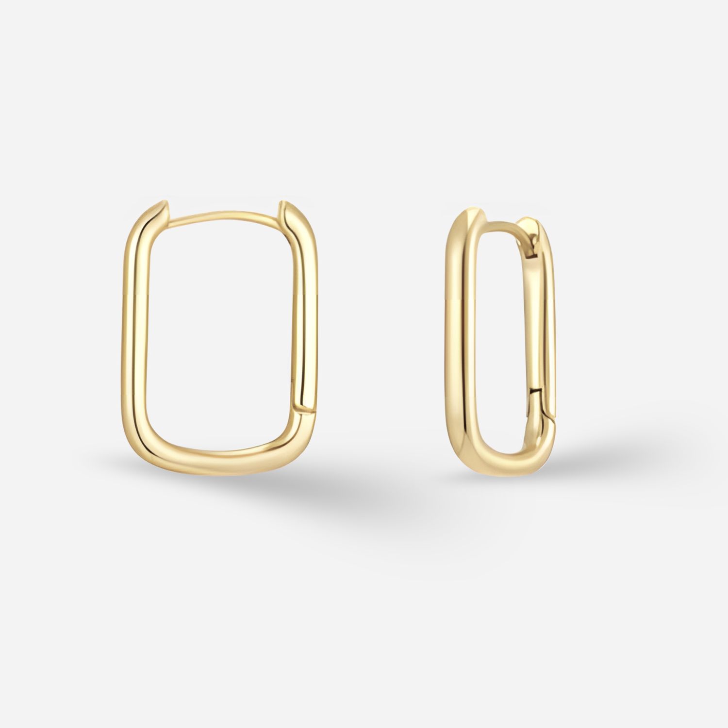 9ct Gold Small Rectangle Huggie Earrings