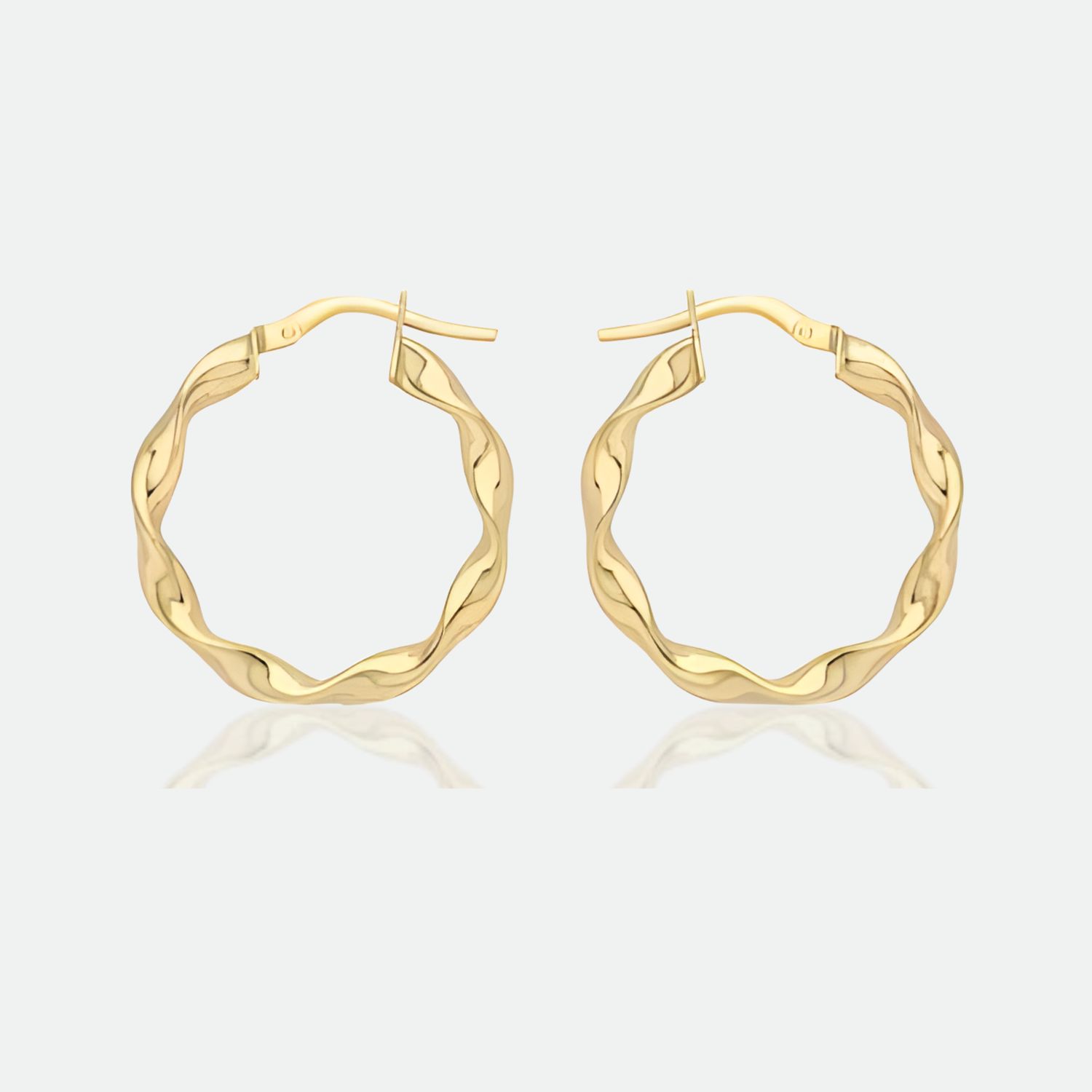 9ct Gold 22.50mm Twist Hoop Earrings