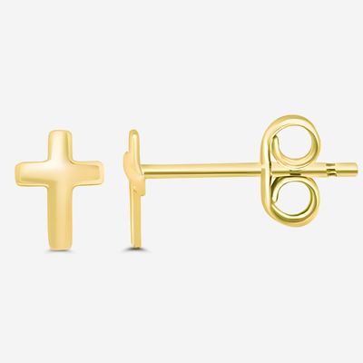 9ct Gold Petite CROSS Earrings