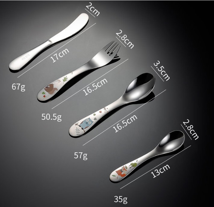 Children's 4pc Stainless Steel Cutlery Set