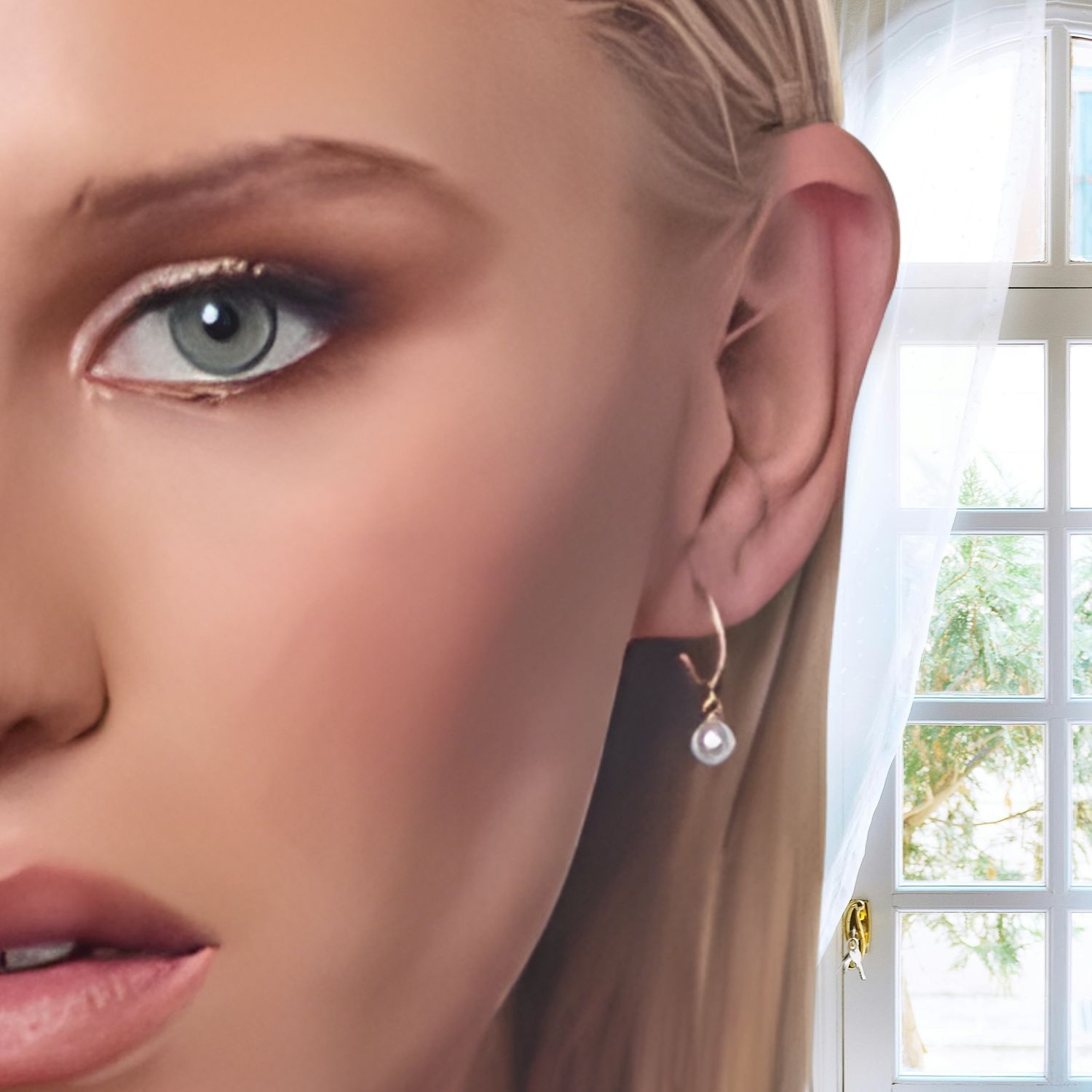 9ct Gold FW PEARL DROP EARRINGS