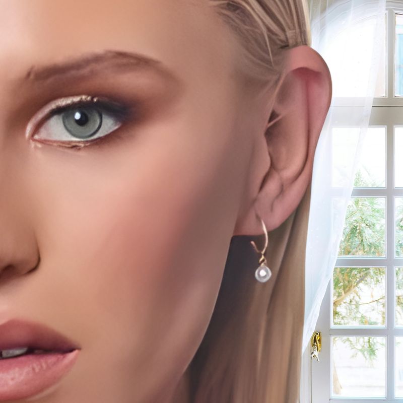 9ct Gold FW PEARL DROP EARRINGS
