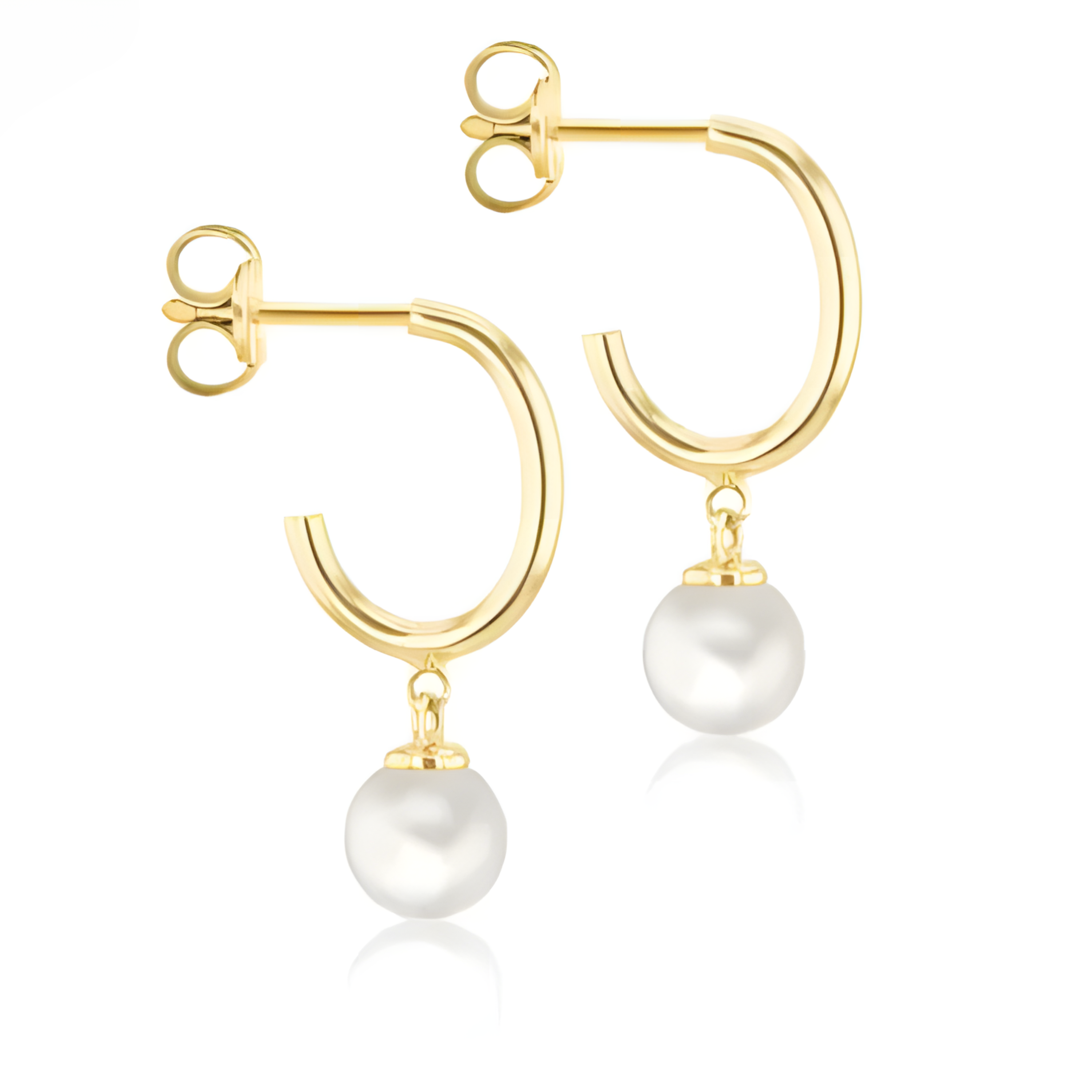 9ct Gold FW PEARL DROP EARRINGS