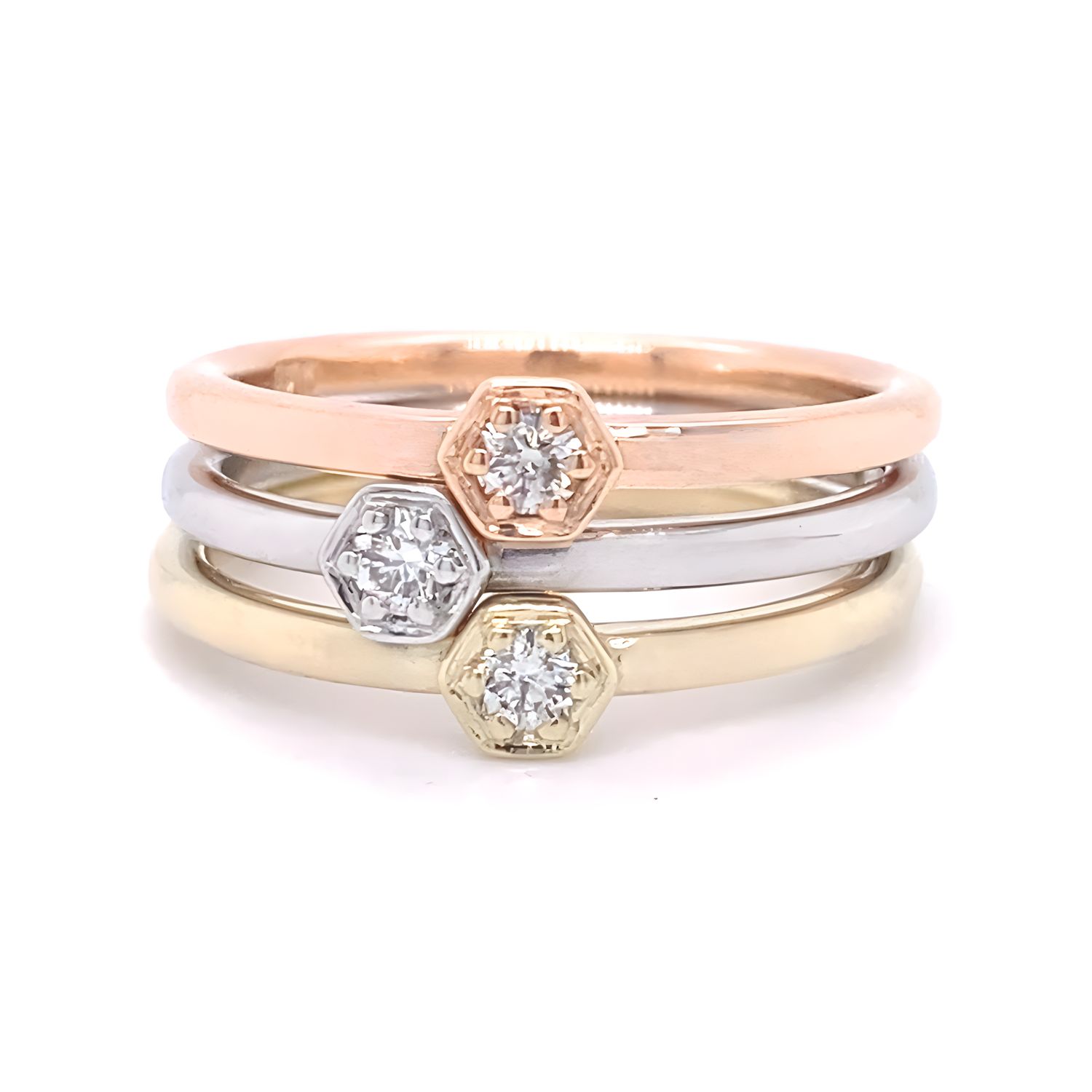 Gold Gemstone Stacker Rings