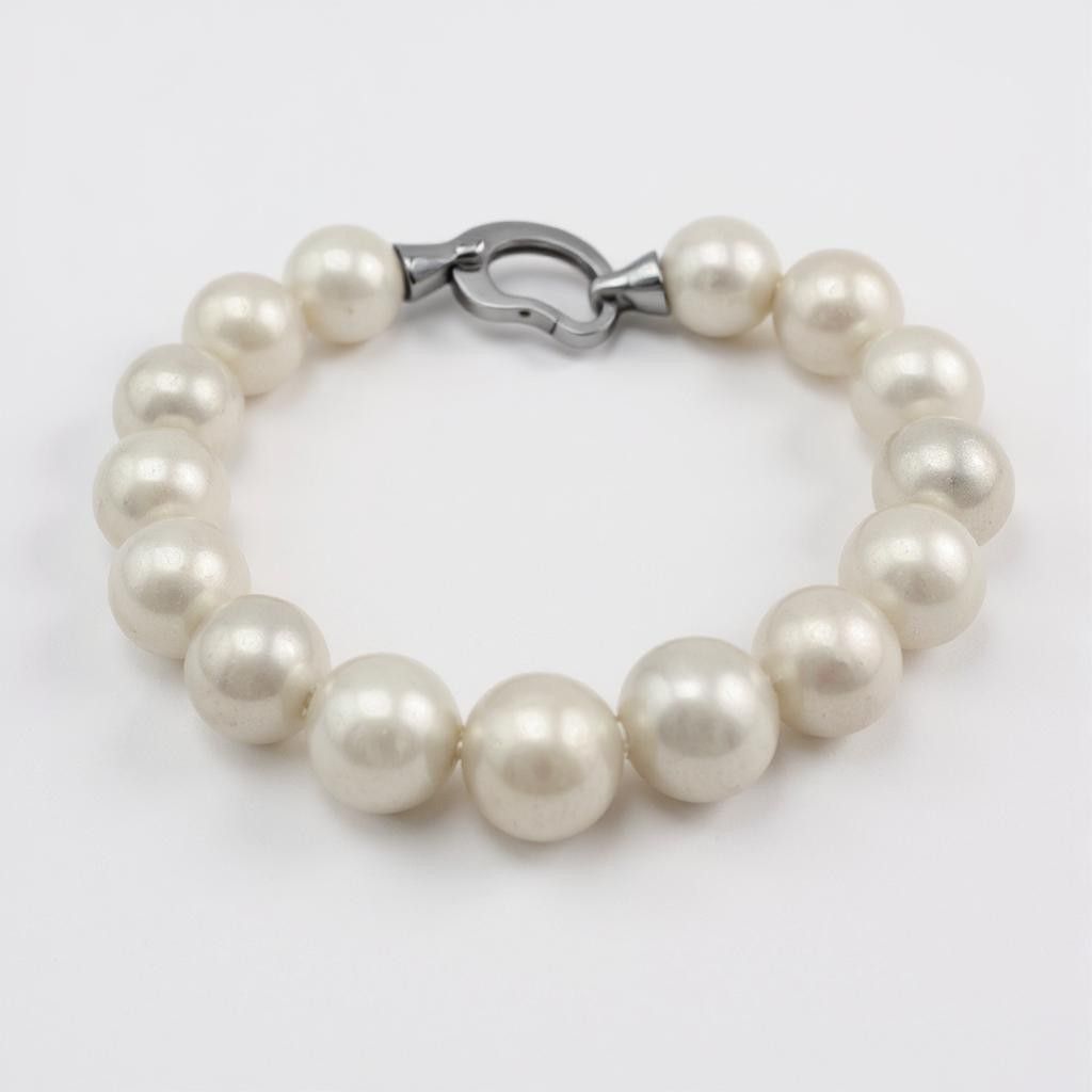 Sterling Silver White Edison FWP Bracelet 11-13mm