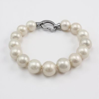 Sterling Silver White Edison FWP Bracelet 11-13mm
