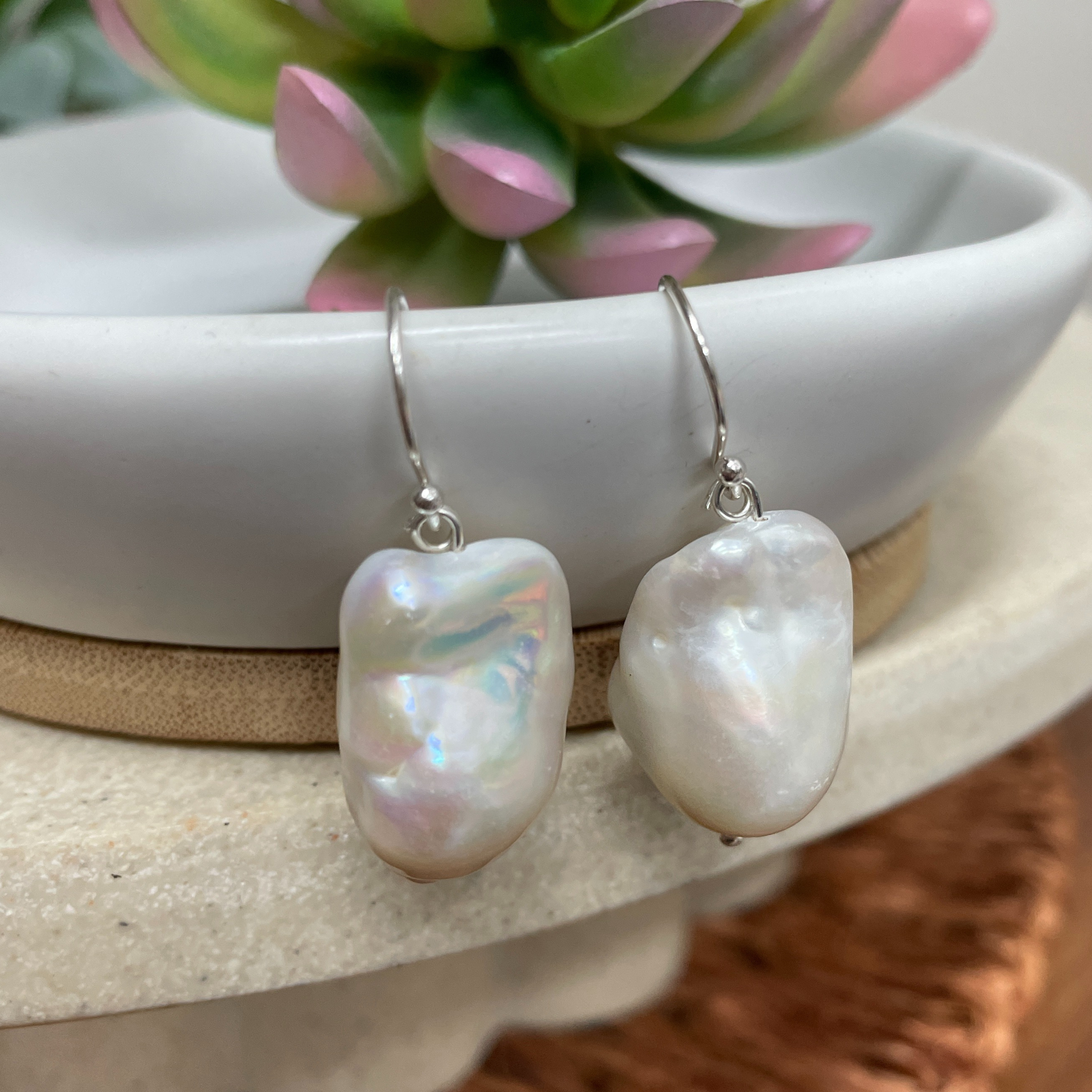 Baroque Freshwater Pearl Shepherd Hook Earrings