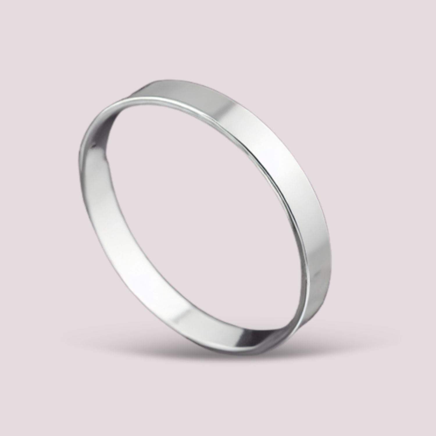 Sterling Silver 10mm Flat Round Solid Bangle