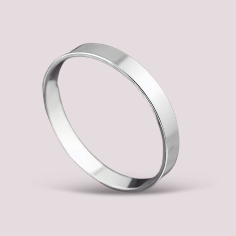 Sterling Silver 10mm Flat Round Solid Bangle
