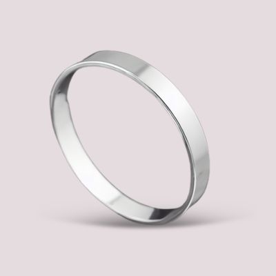 Sterling Silver 10mm Flat Round Solid Bangle