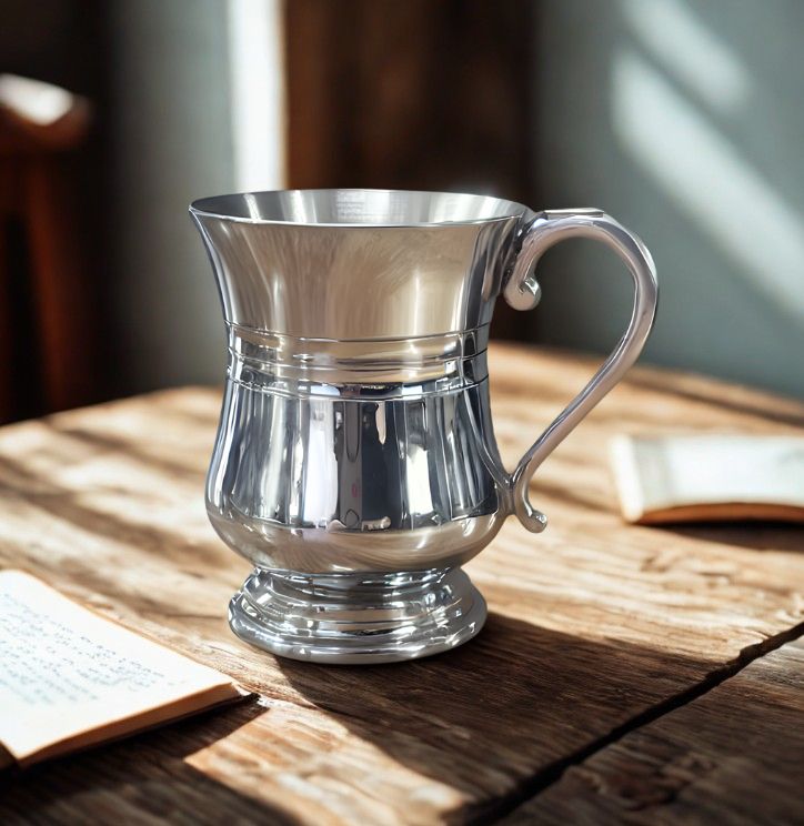 Childs Polished Pewter  Edwardian Mug