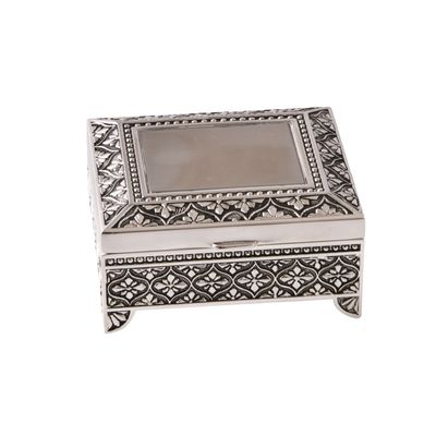 Silver Plate Square Jewellery Box 4"