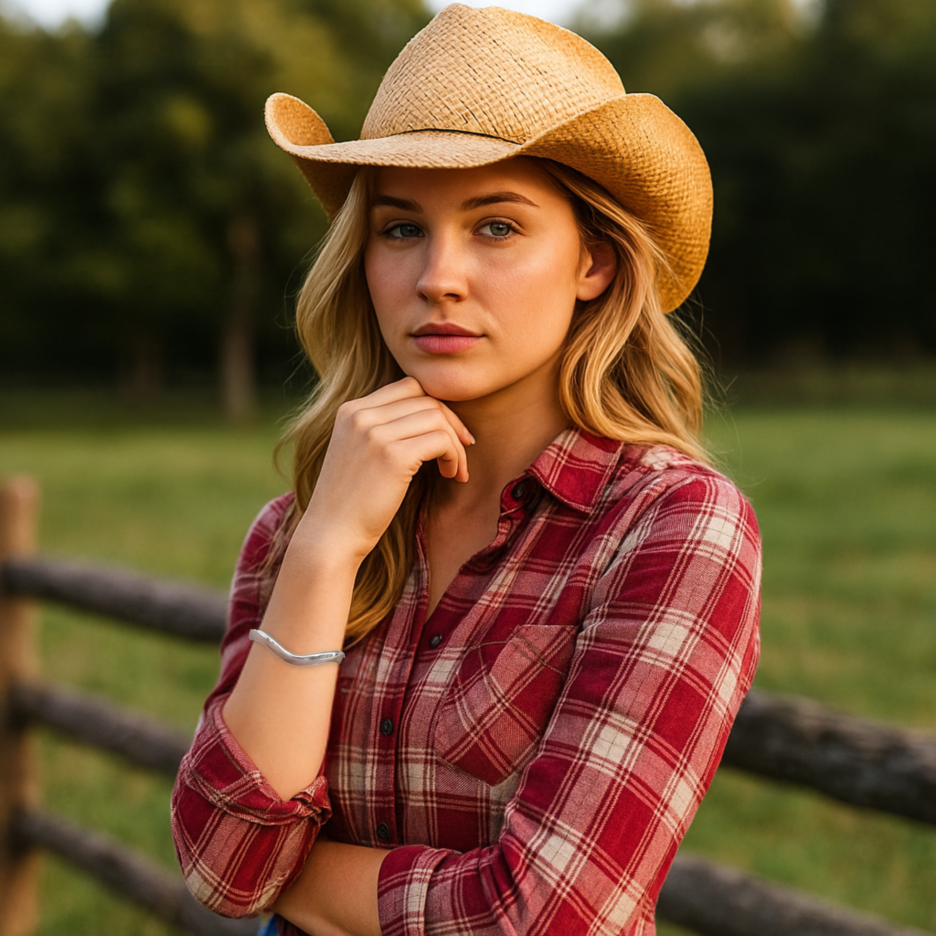 Sterling Silver Wave Hinged Bangle