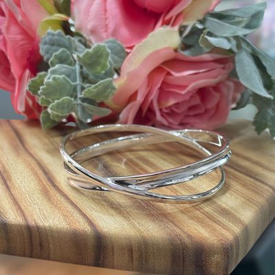 Sterling Silver 2n1 Solid Bangle
