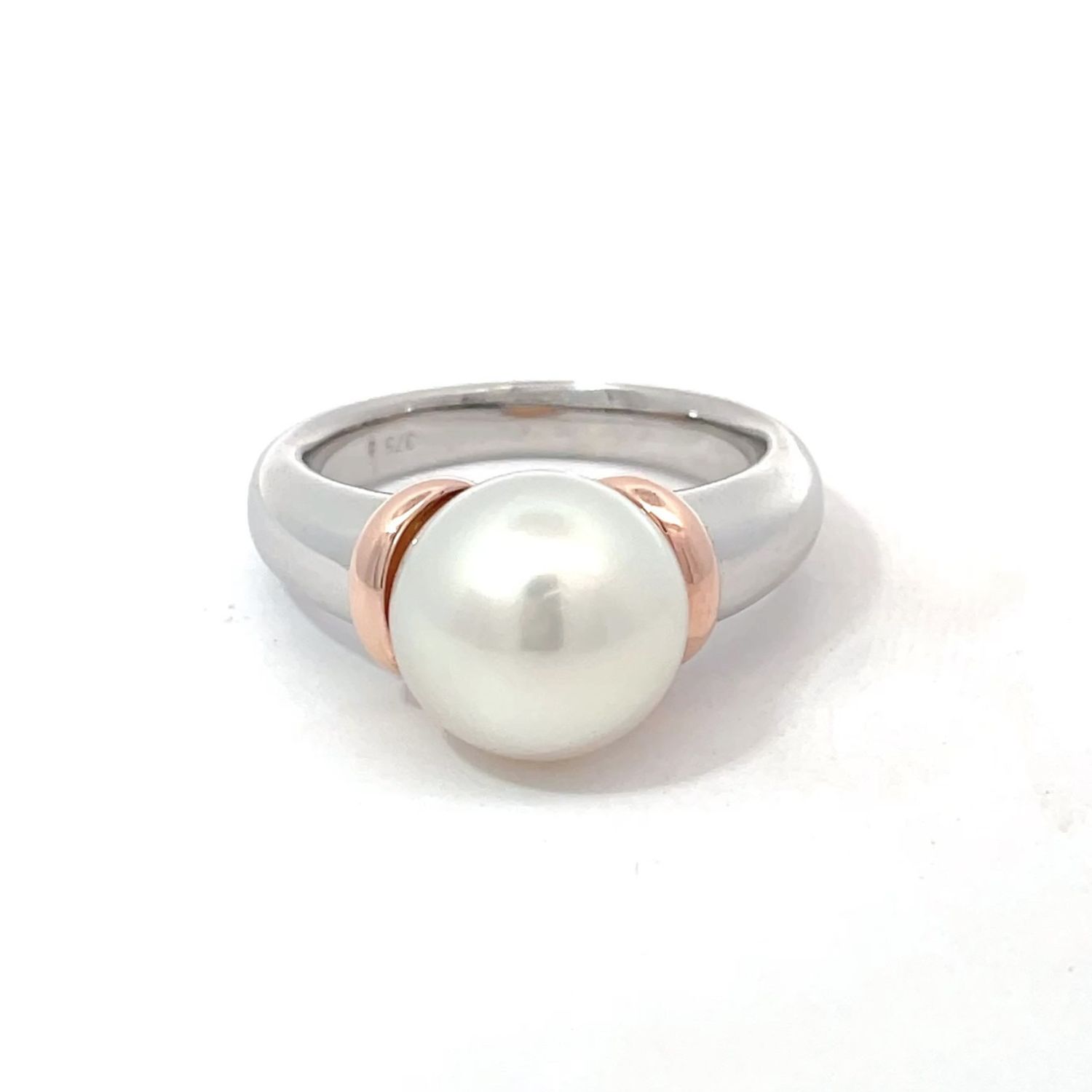 Sterling Silver & Rose Gold South Sea Pearl Ring