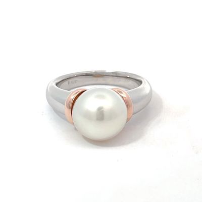 Sterling Silver & Rose Gold South Sea Pearl Ring Sterling Silver & Rose Gold South Sea Pearl Ring