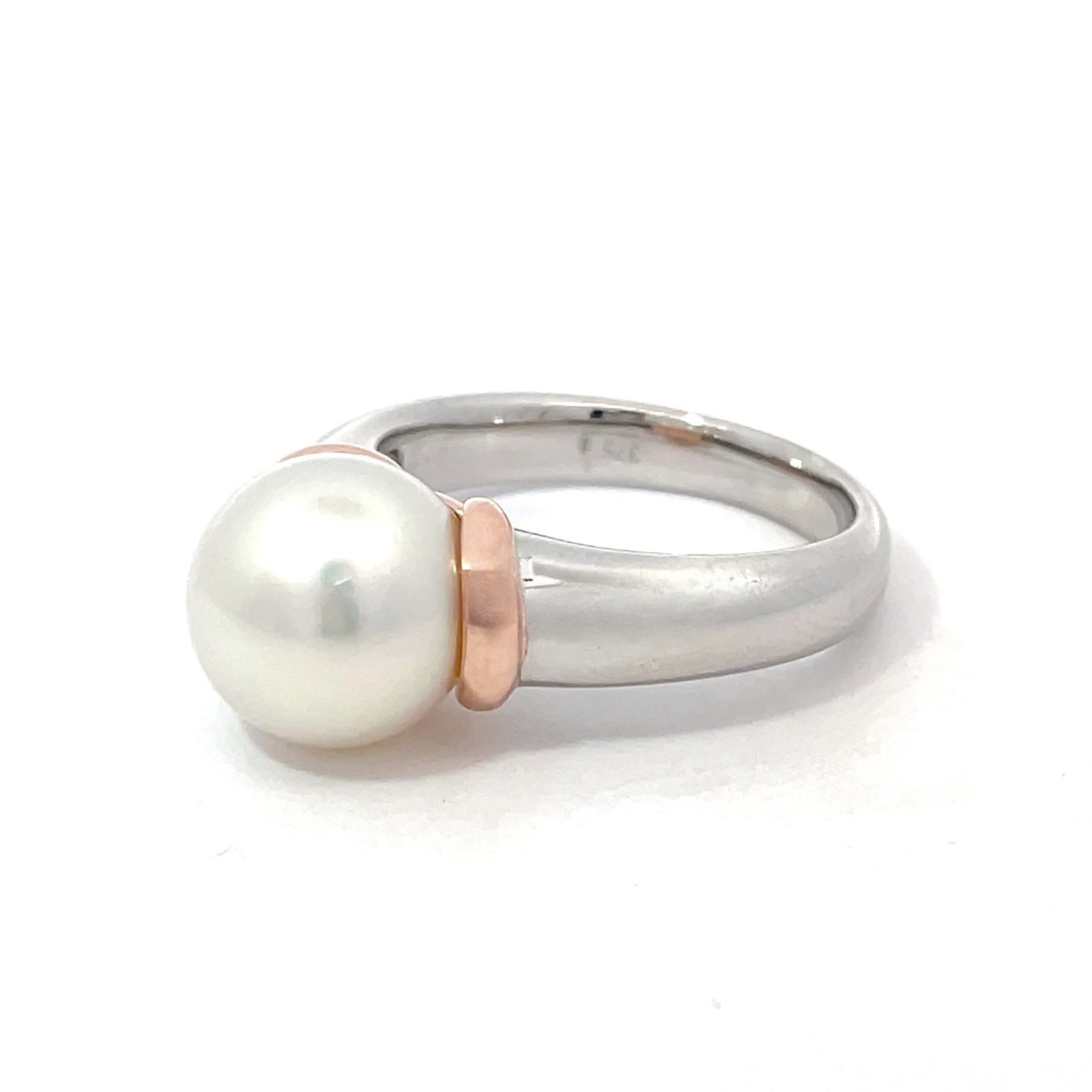 Sterling Silver & Rose Gold South Sea Pearl Ring