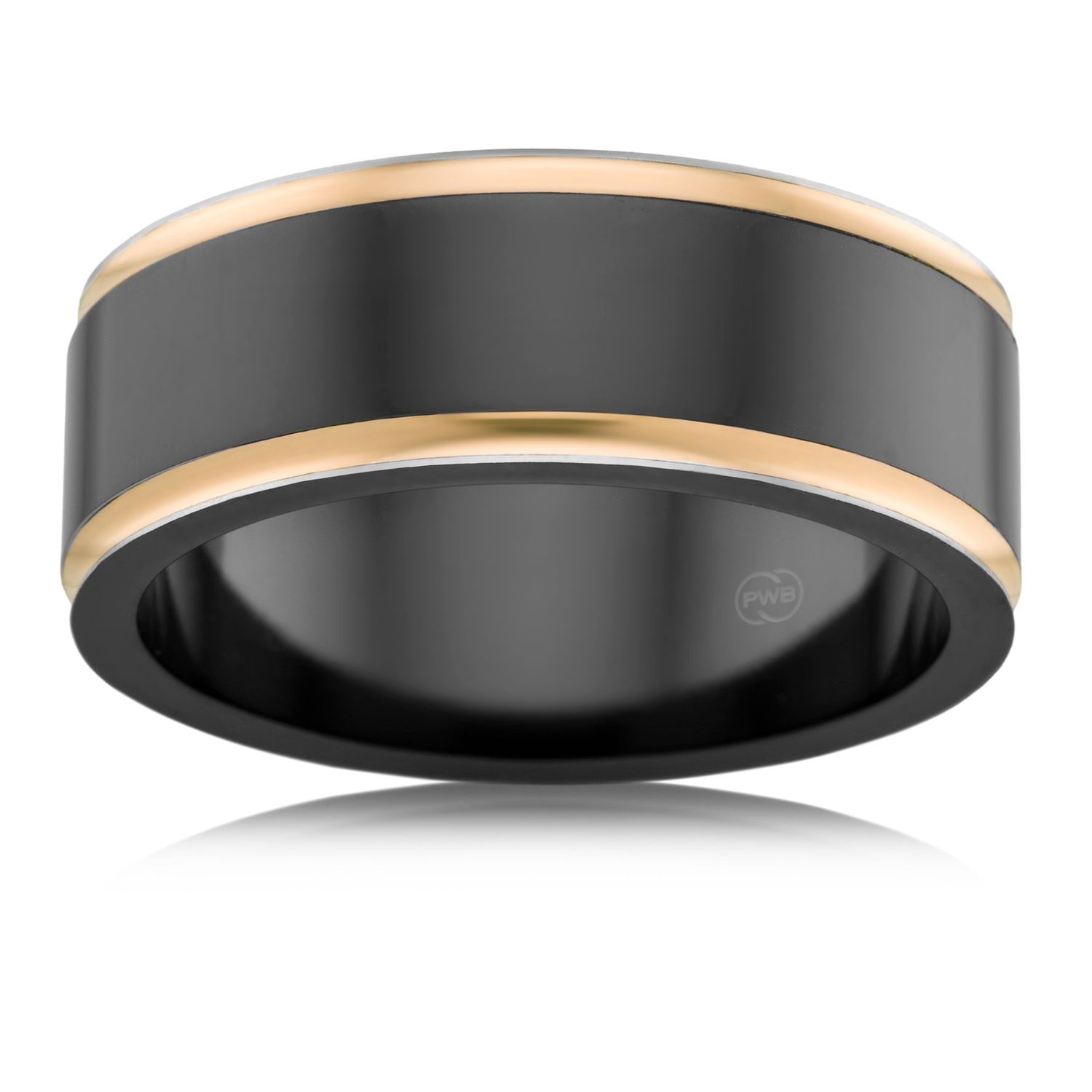 Zirconium & Rose Gold Wedding Band-ZRJ4411BP