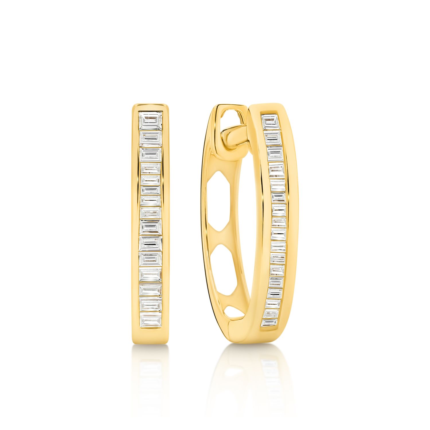 18K Diamond Set Petite Huggies