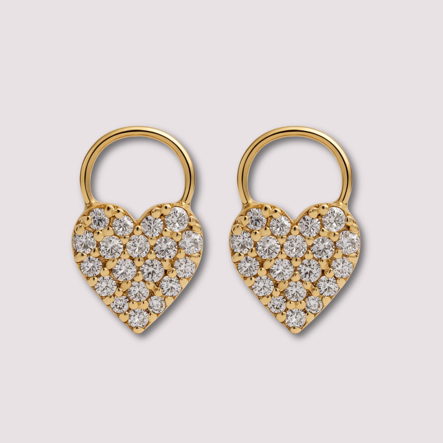 9Y Diamond Heart Earring Charms